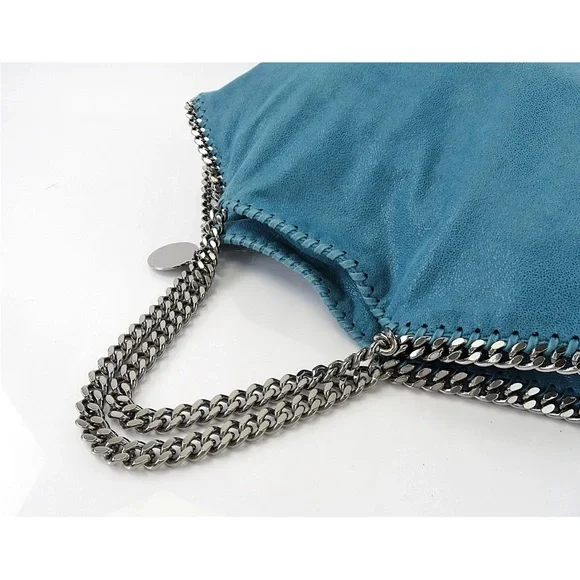 Stella McCartney Teal Chain-Embellished Shoulder Bag - Picture 7 of 16
